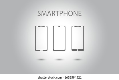 Set of Smartphone icon vector design,  mobile phone vector illustration isolated on white background, Smartphone logo concept