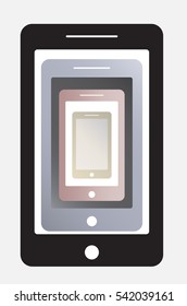 Set of smartphone icon vector illustration, Black gray gold and rose colour