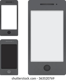 Set of smartphone icons.Different colors.Vector isolated.