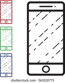 Set of smartphone icons.Vector isolated.