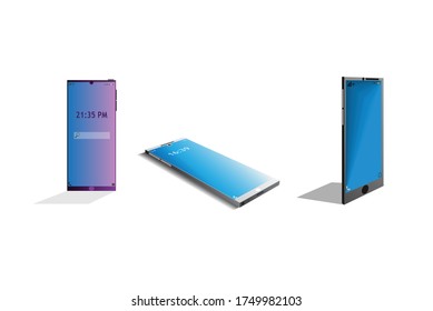 Set of smartphone isolated with white background,can use for banner  ,icons, perspective design,vector art and illustration.