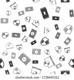 Configure Smartphone con bloqueo , Laptop protegida con blindaje, Escuche y Proteja su sitio con HTTPS, SSL en un patrón sin problemas. Vector