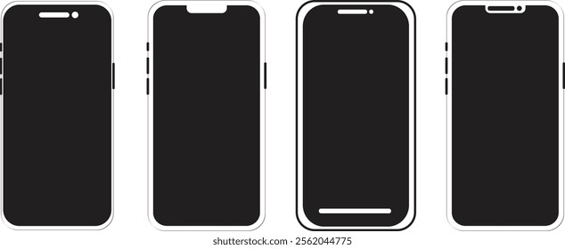 Set of smartphone mockup blank screen. Phone mockup similar to iphone. Realistic vector Smartphone Illustration