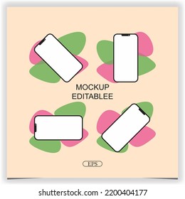 set smartphone mockup isolated premium elegant template vector eps 10
