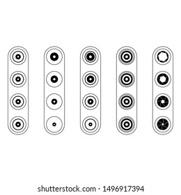 Set of smartphone quad camera icons. Modern outline style.