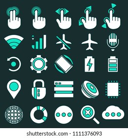 Set Of Smartphone System Icons.System Icons,gesture Control Icons In Thin Line Style.