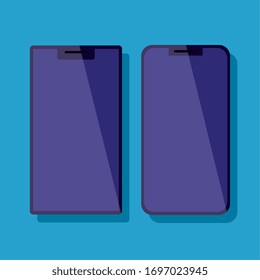 set smartphones dispositivos tecnología iconos vectoriales diseños de ilustración