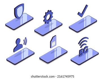 Conjunto de smartphones en isometría con funciones
