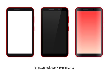 Set of smartphones for user interface design placement. Blank screens of smartphones to insert your content. Vector illustration.