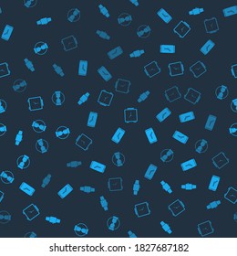 Set Smartwatch, Alarm clock app mobile, and Old hourglass on seamless pattern. Vector.
