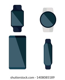 set of smartwatches and smartphone technology service