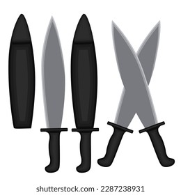 Setze eine matchet-Vektorgrafik ein. Kampfmesser