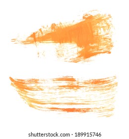 Set smears liquid orange gouache paint 2