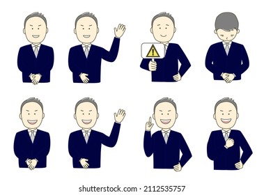 Set of smile businessman for document