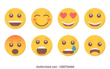 Set of smile emoji for social media