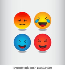 set smile emoticon vector concept template design illustration