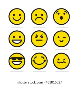 Set Of Smile Emotion Icons