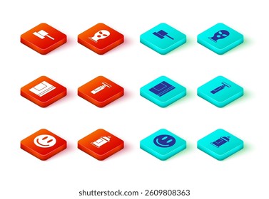 Set Smile face, Paint spray can, Spiral notebook, Marker pen, Balaclava and Spray nozzle cap icon. Vector