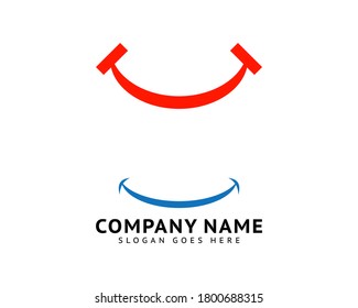 Set of Smile Icon Logo Vector Template Design