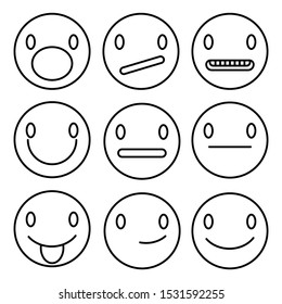 set of smile icon vector.