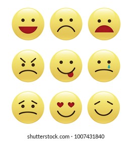 Set of smile icons. emoji. emoticons