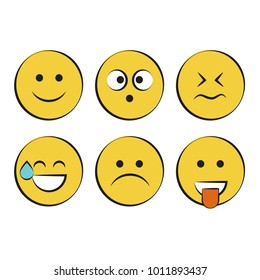 Set of smile icons. emoji. emoticons