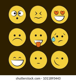 Set of smile icons. emoji. emoticons