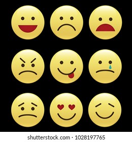 Set of smile icons. emoji. emoticons