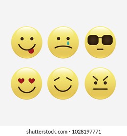 Set of smile icons. emoji. emoticons