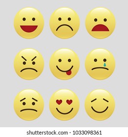 Set Smile Icons Emoji Emoticons Stock Vector (Royalty Free) 1033098361 ...