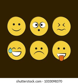 Set of smile icons. emoji. emoticons