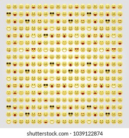 Set of smile icons. emoji. emoticons