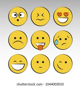 Set of smile icons. emoji. emoticons