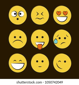 Set of smile icons. emoji. emoticons