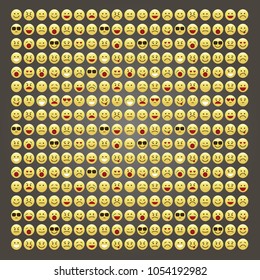 Set of smile icons. emoji. emoticons