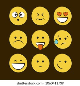 Set of smile icons. emoji. emoticons