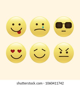 Set of smile icons. emoji. emoticons