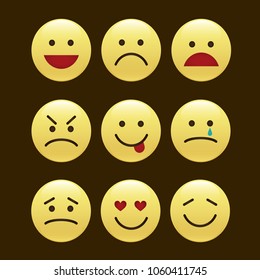 Set of smile icons. emoji. emoticons