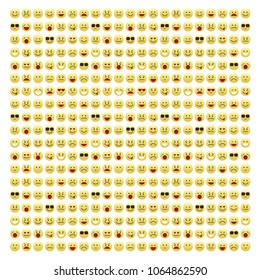 Set of smile icons. emoji. emoticons