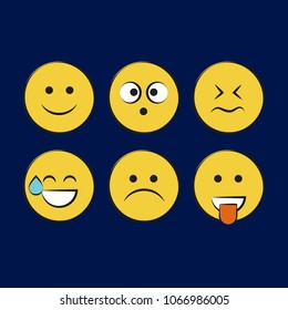 Set of smile icons. emoji. emoticons