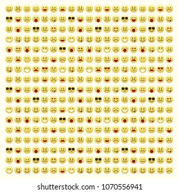 Set of smile icons. emoji. emoticons