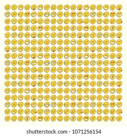 Set of smile icons. emoji. emoticons