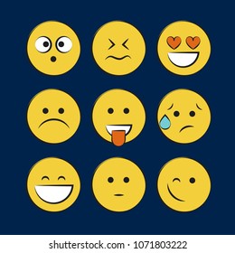 Set of smile icons. emoji. emoticons