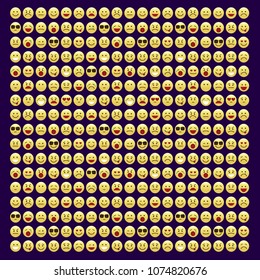 Set of smile icons. emoji. emoticons