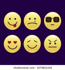 Set of smile icons. emoji. emoticons