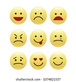 Set of smile icons. emoji. emoticons