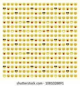 Set of smile icons. emoji. emoticons