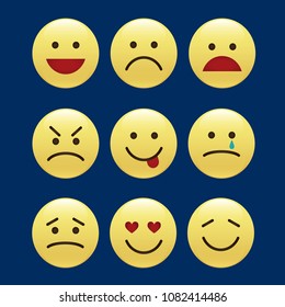 Set of smile icons. emoji. emoticons