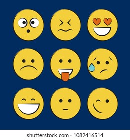 Set of smile icons. emoji. emoticons