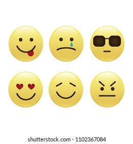 Set of smile icons. emoji. emoticons